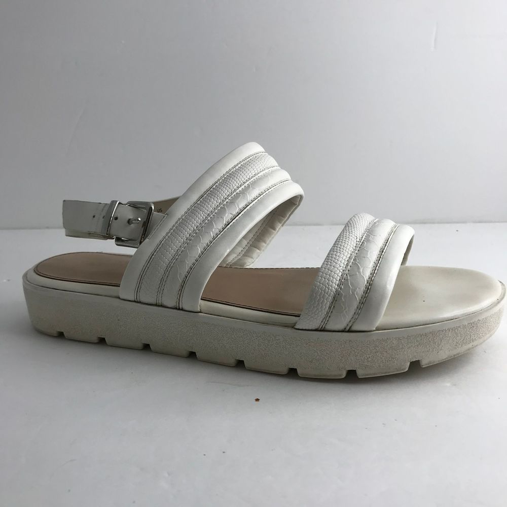 Aldo White Chunky Leather Sandals